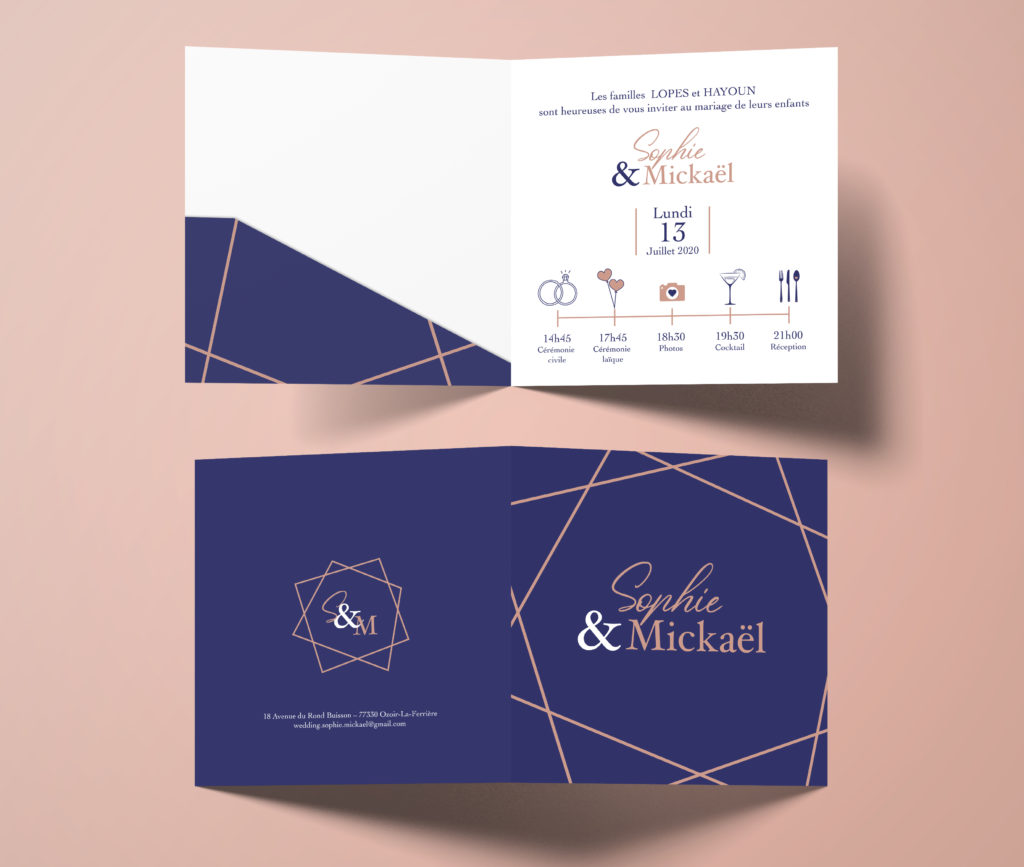 FAIRE PART-MARIAGE-surmesure-S_M - 1 Noiseau à Paris - Graphiste illustratrice Webdesigner Val de Marne