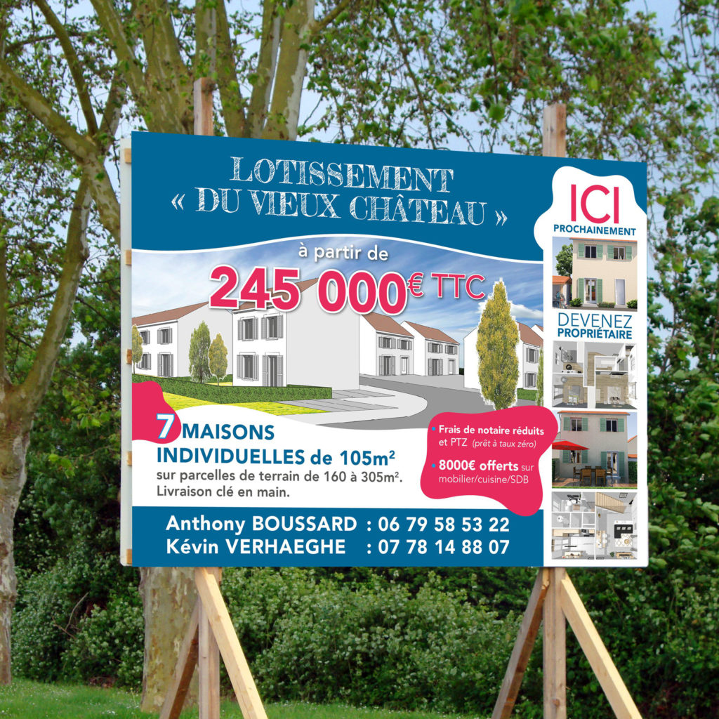 IDENTITE-IMMOBILIER-PANNEAU - 1 Noiseau à Paris - Graphiste illustratrice Webdesigner Val de Marne